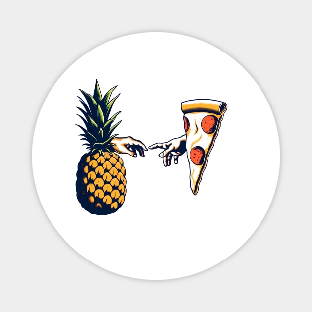 Love Pineapple on Pizza, Funny Pizza Lover Magnet by logiamerch